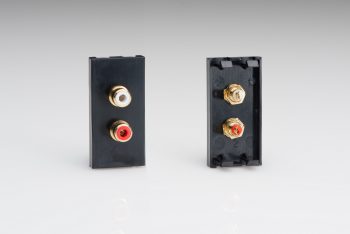 Varilight Black Double Phono (RCA) Socket, Female (1 DataGrid Space)