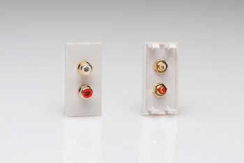 Varilight White Double Phono (RCA) Socket, Female (1 DataGrid Space) Module