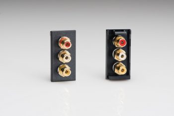 Varilight Black Triple Phono (RCA) Socket, Female (1 DataGrid Space)
