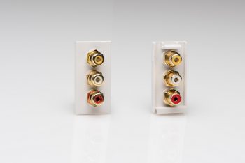 Varilight White Triple Phono (RCA) Socket, Female (1 DataGrid Space) Module