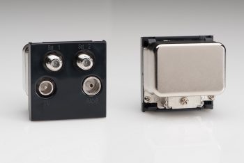 Varilight Black Quadplex Module TV/Sat/FM (+DAB) (2 DataGrid Spaces)
