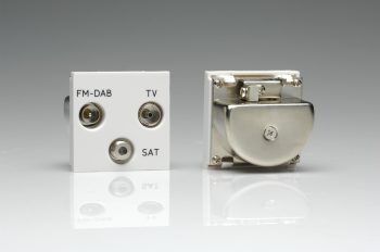 Varilight White Triplex Module TV/Sat/FM (+DAB) (2 Datagrd Spaces) Module