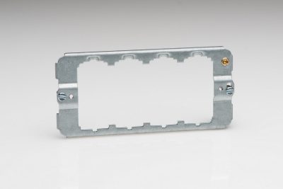 Varilight Matt Chrome PowerGrid 4-Gang Grid Plate (Twin Plate) - Image 2