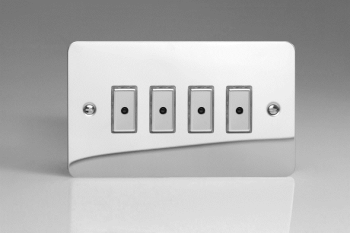 Varilight Ultraflat Polished Chrome 4-Gang 1-Way Remote/Tactile Touch Control Master LED Dimmer 4 x 0-100W (1-10 LEDs)