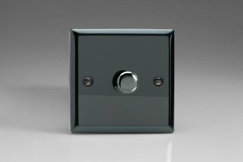 Varilight Classic Iridium Black 1-Gang 2-Way Push-On/Off Rotary LED Dimmer 1 x 0-120W (1-10 LEDs)