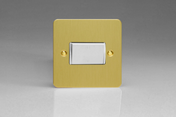 Varilight Ultraflat Brushed Brass 10A Fan Isolating Switch (3 Pole)