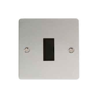Varilight Ultra Flat Polished Chrome 13 Amp Unswitched Fused Spur (Black Inserts)