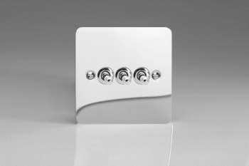 Varilight Ultraflat Polished Chrome 3-Gang 10A 1- or 2-Way Toggle Switch