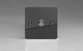Varilight Ultraflat Iridium Black 1-Gang 6A 1-Way Push-to-Make Momentary Switch