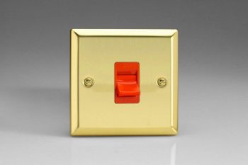 Varilight - 45A Cooker Switch (Single Size) Victorian Brass
