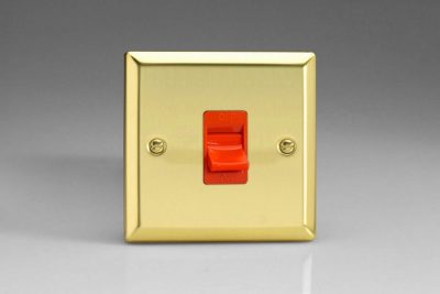 Varilight - 45A Cooker Switch (Single Size) Victorian Brass
